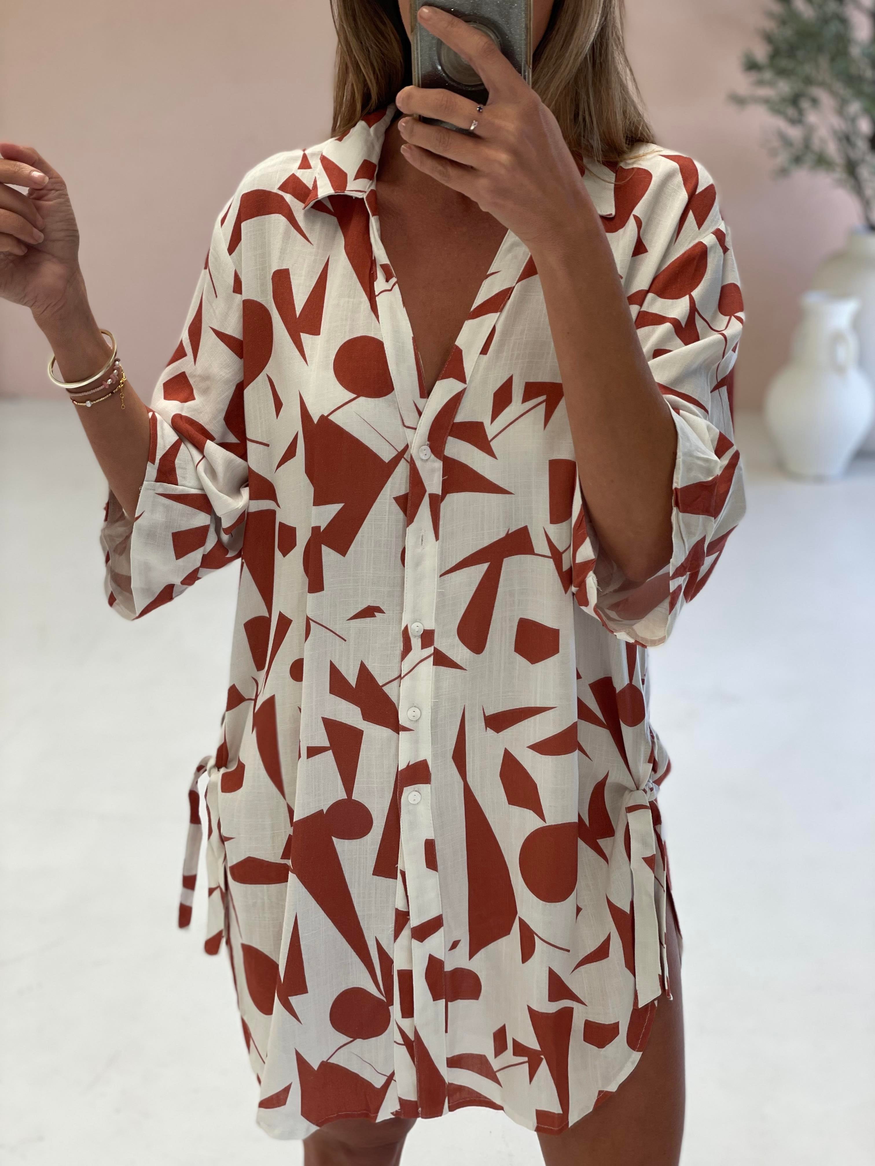 Chic Abstract Print Blouse