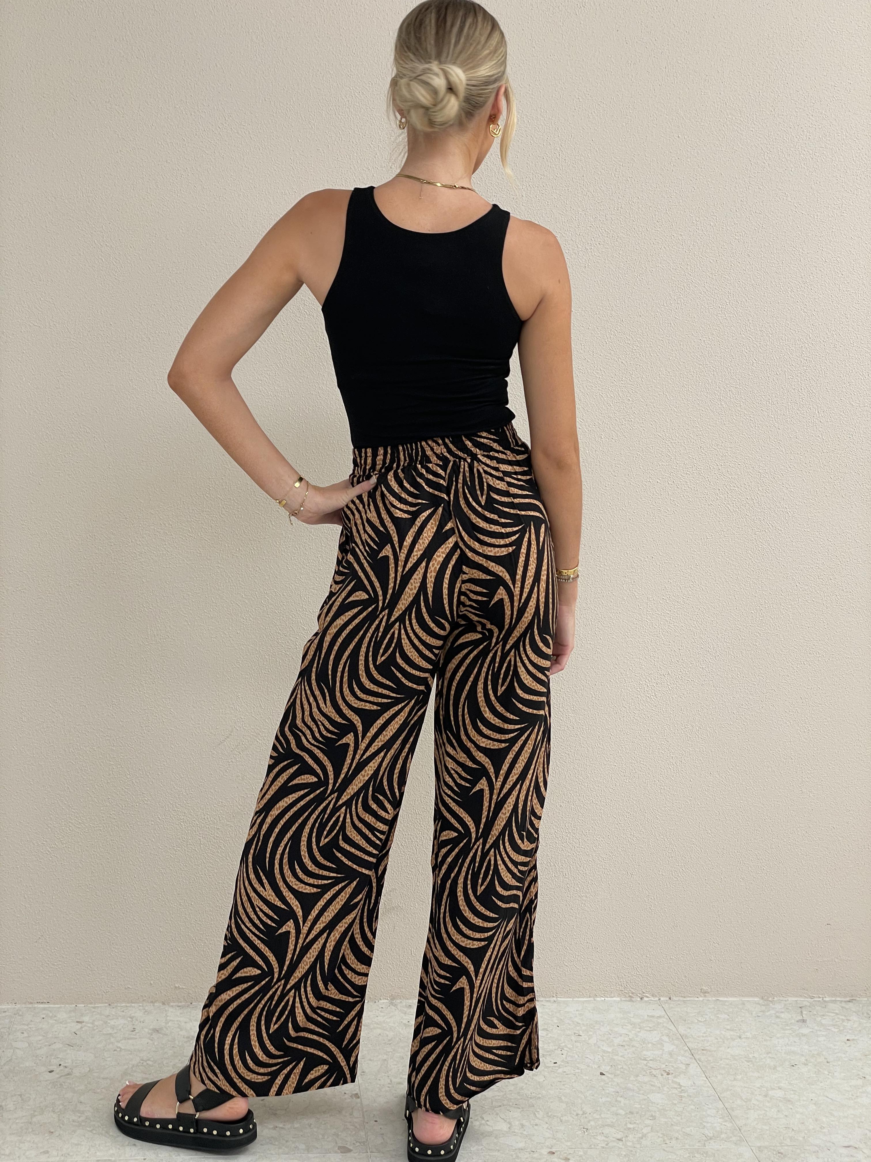 Printed Wide-Leg Pants
