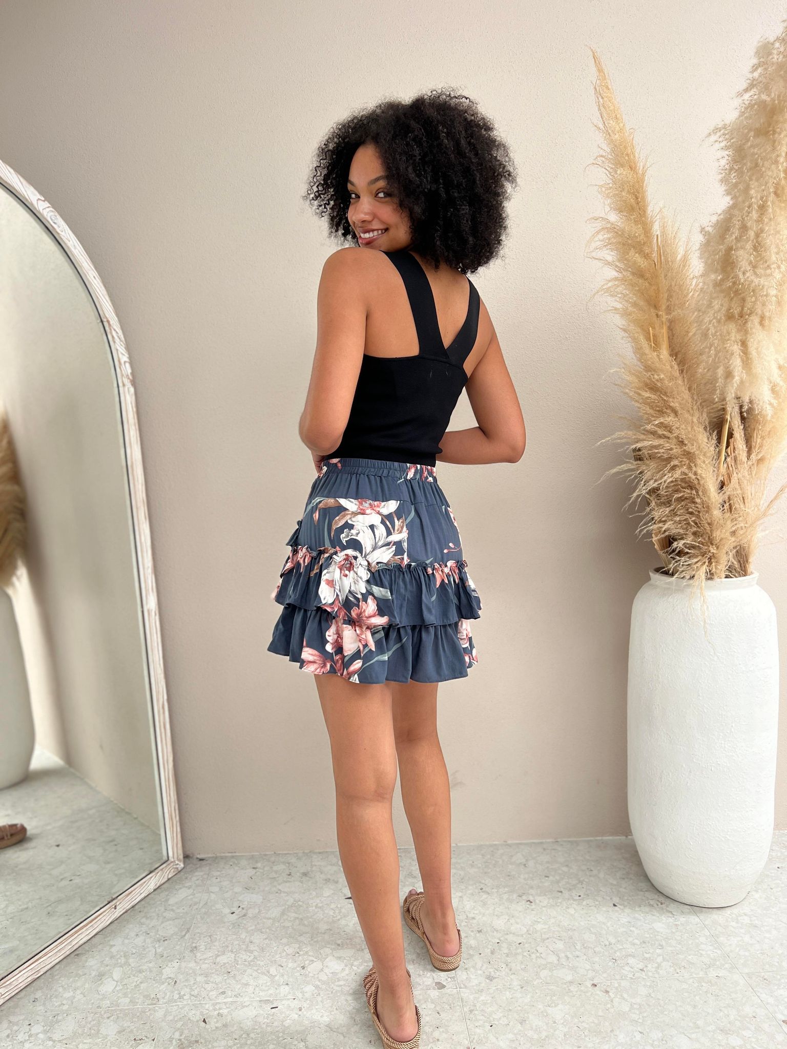 Skirt - Navy Floral