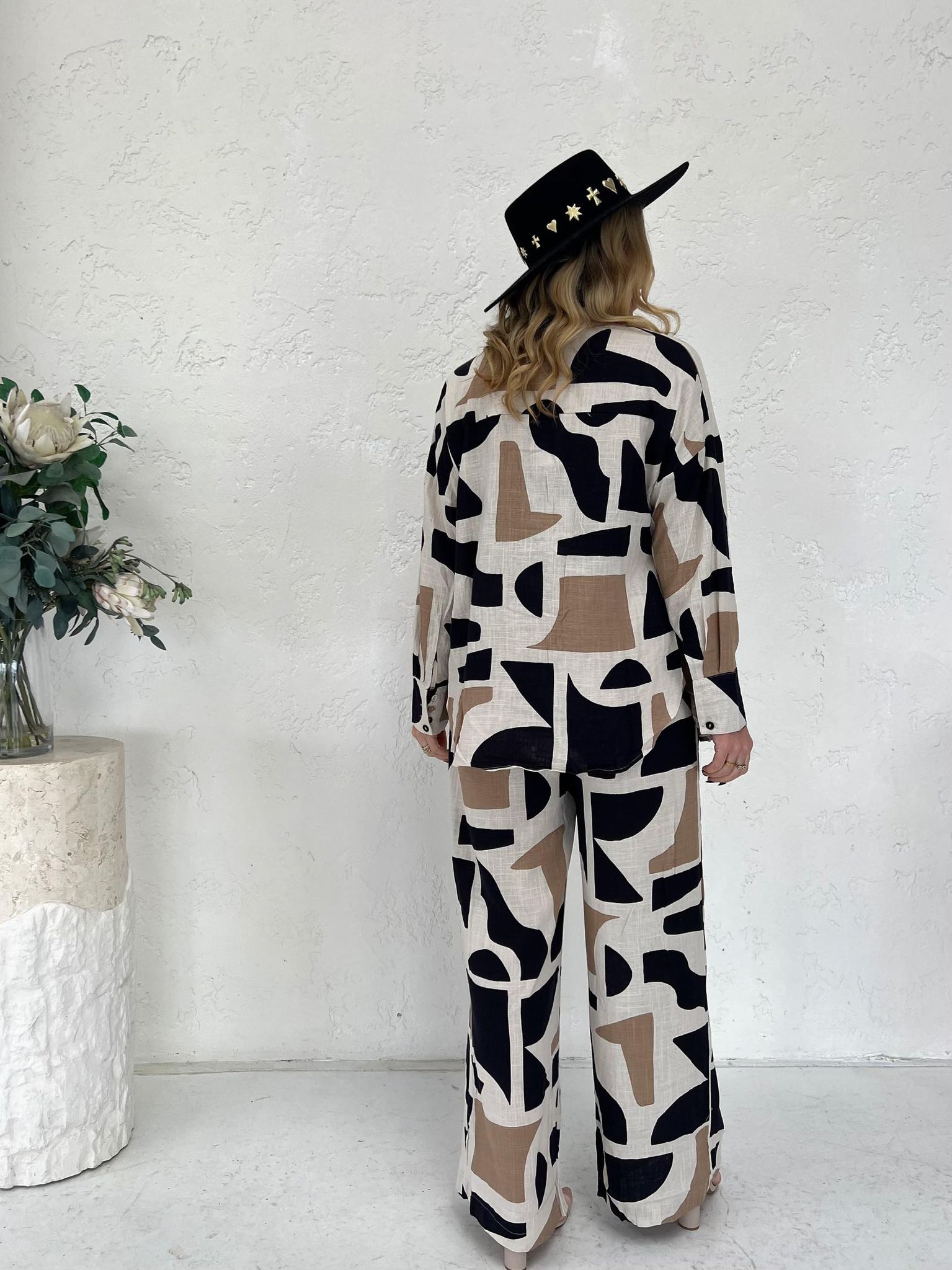 Geometric Print Blouse